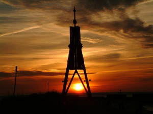 Die Kugelbake am Morgen